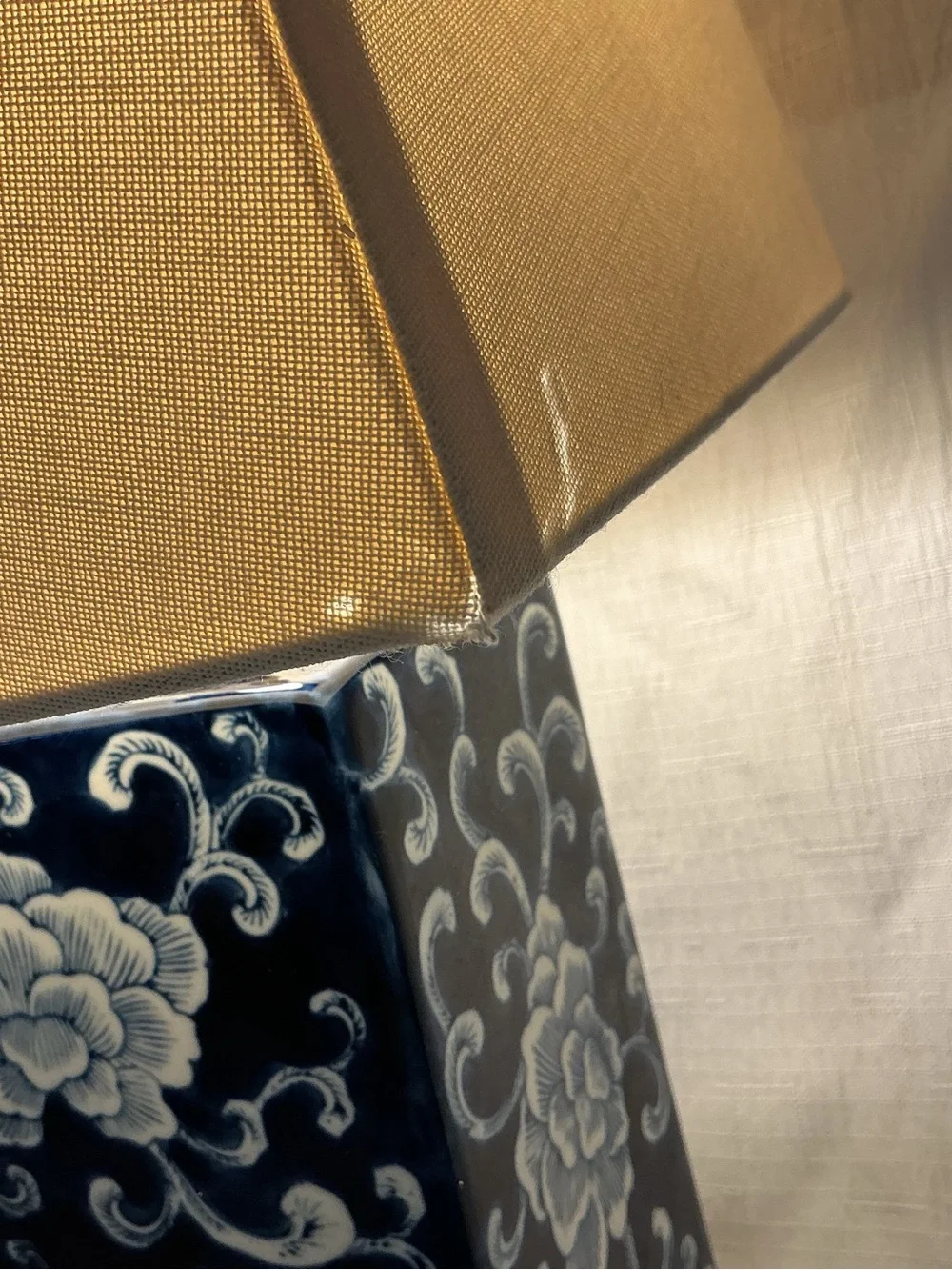Ralph Lauren Blue White Lotus Floral Lamp